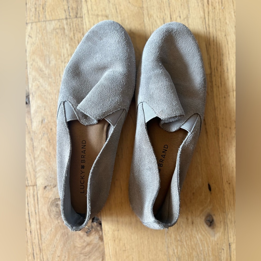 Lucky Brand Gray Suede Loafers